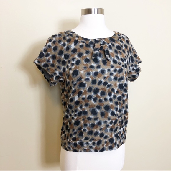 Anthropologie Portrait of a Girl Leopard Wool Top - Picture 3 of 8